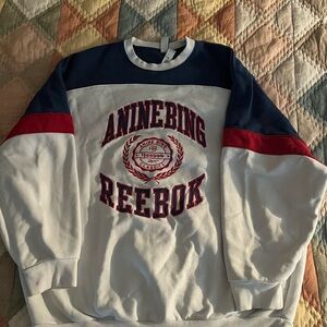 Reebok Men's Blue, Red, and White Crewneck Sweater